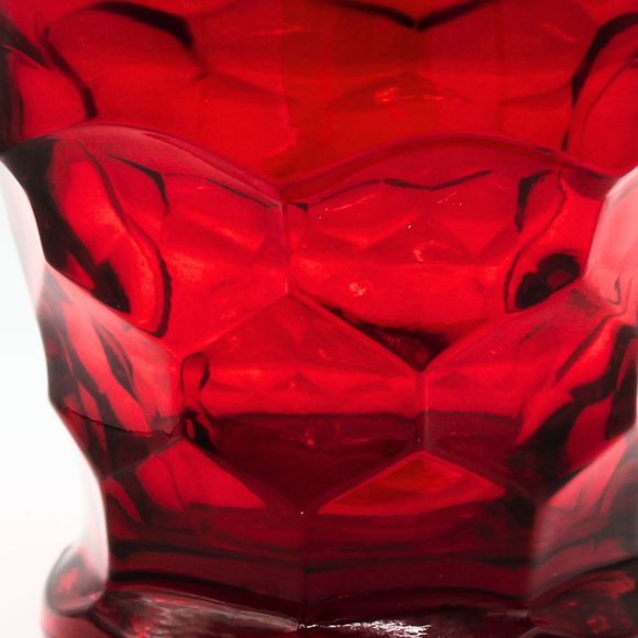 Vintage Viking Glass Ruby Red Georgian Pattern 8 oz Tumbler Honeycomb Design - Picture 2 of 6